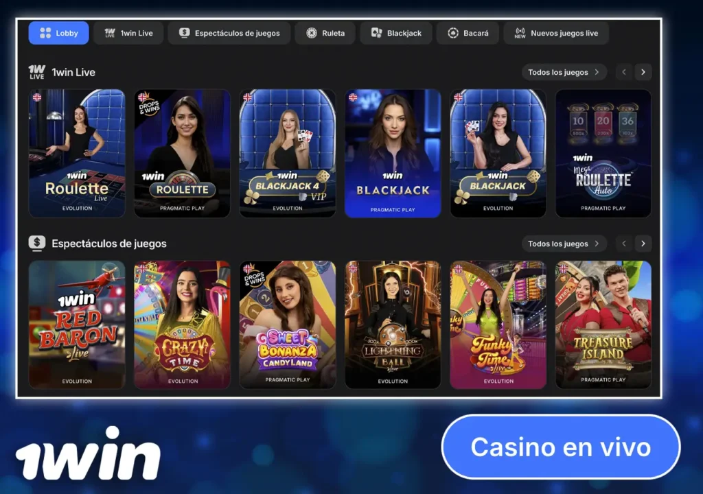 Casino en vivo 1Win